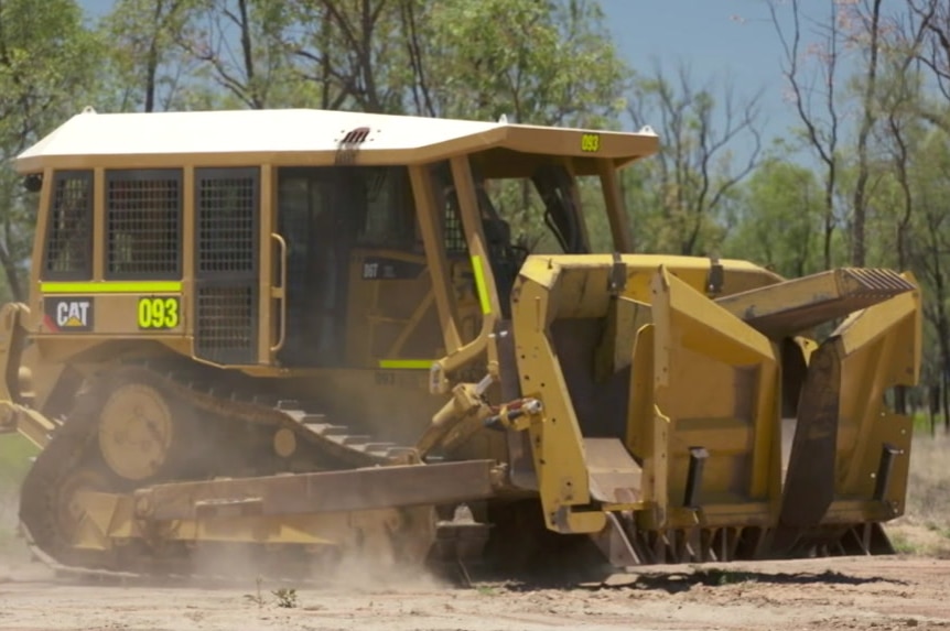 A bulldozer on Adani's planned Carmichael mine.