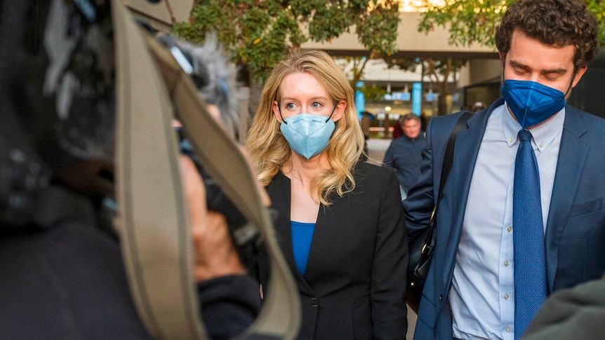 Elizabeth Holmes outside court.