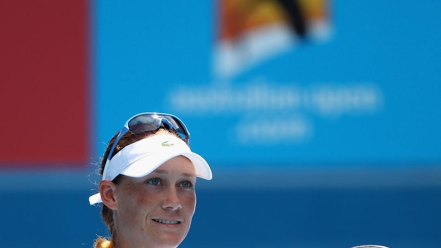 Sam Stosur celebrates victory