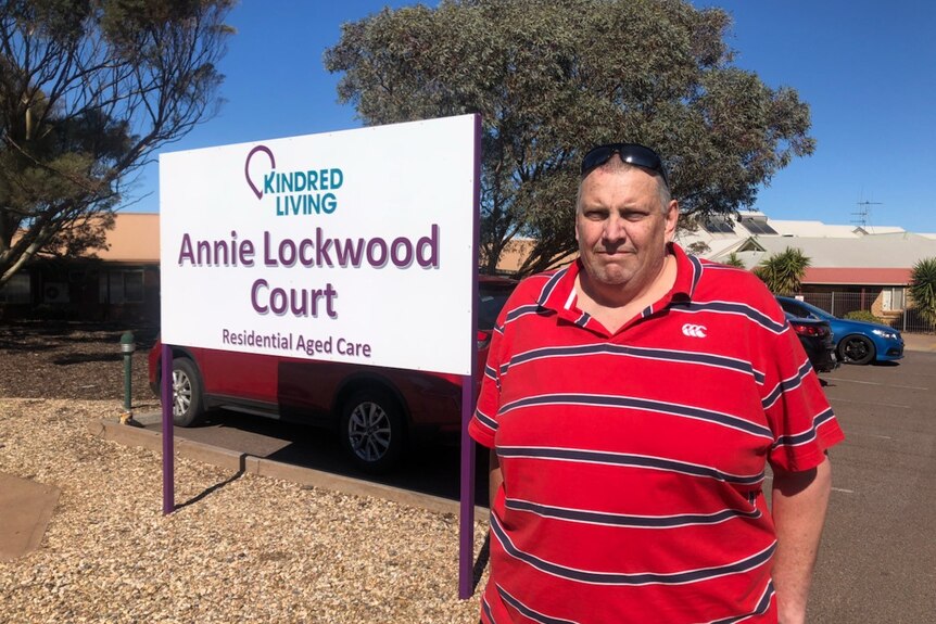 A man outside a Whyalla nursing home.