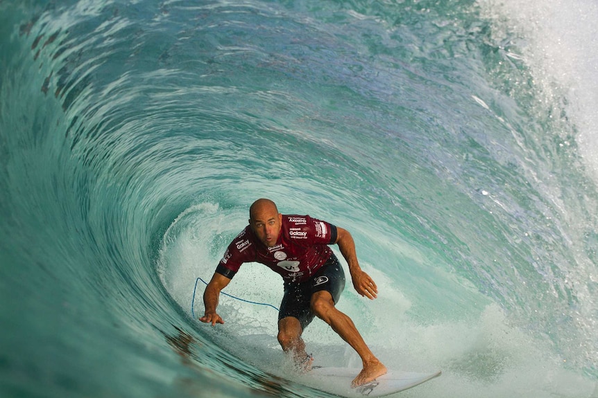 Kelly Slater in the green room