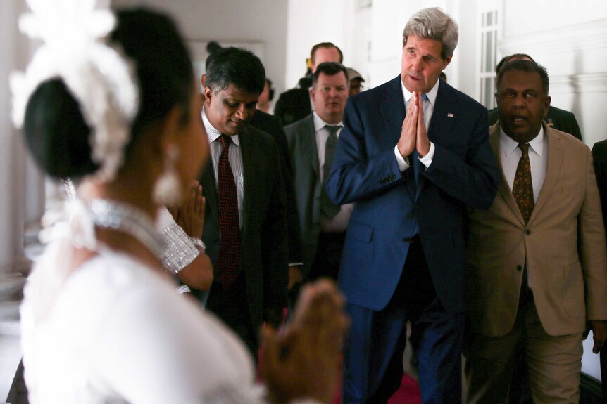 US secretary of state John Kerry in Sri Lanka