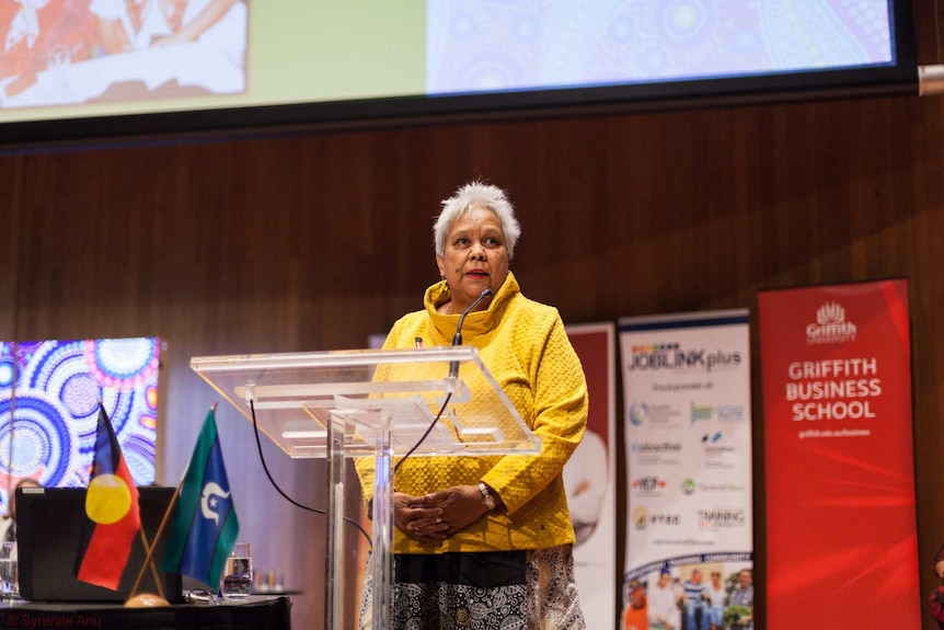 Jackie Huggins speaks at the NAIDOC Women's Conference in Sydney