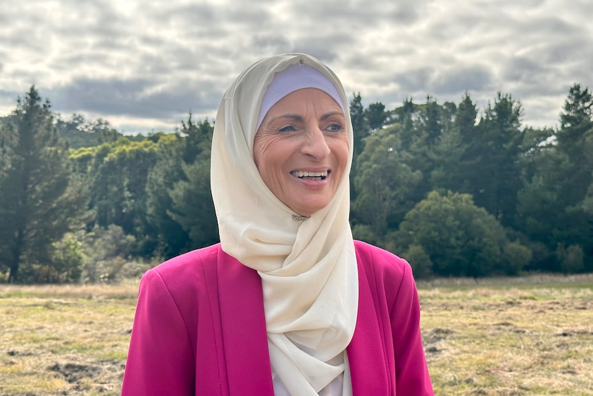 Muslim woman smiling