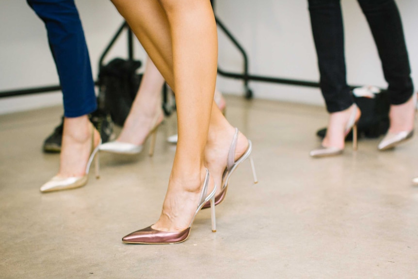 Women (legs only) in stiletto heels