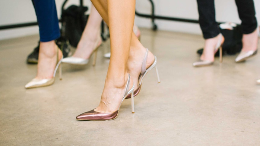 Women (legs only) in stiletto heels