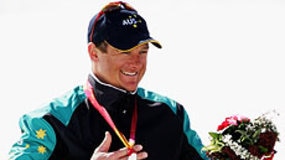 Michael Milton poses with his silver medal in Turin.