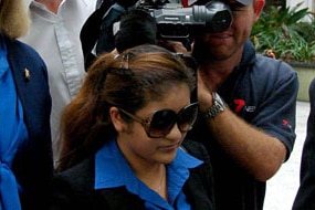 Kaihana Hussain leaves the Supreme Court in Brisbane after being acquitted of all charges. (ABC News: Jason Rawlins)