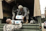 US Army delivers water to Sandy victims