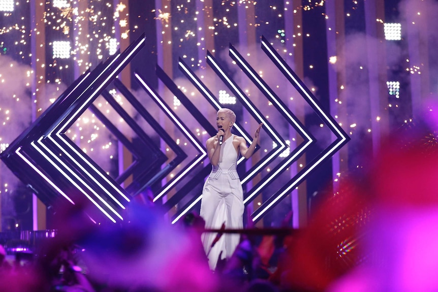 Surie performs at Eurovision