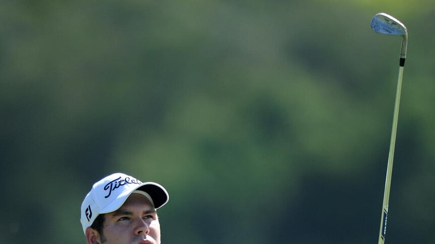 Out in front ... Bobby Gates returned to the clubhouse ahead by one stroke.