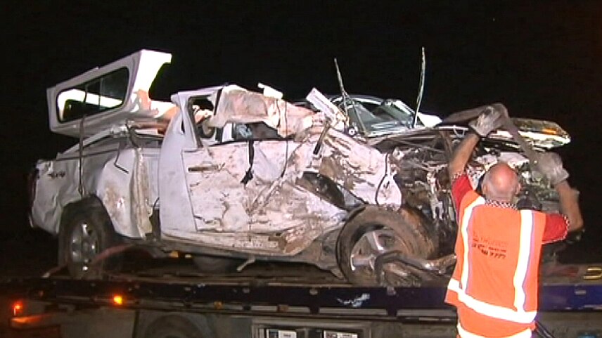 A four-wheel-drive after a fatal crash at Maitland