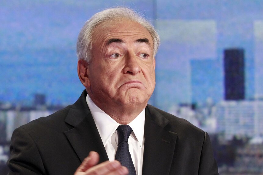 Dominique Strauss-Kahn makes a face during his first TV interview since his NYC 'liaison'