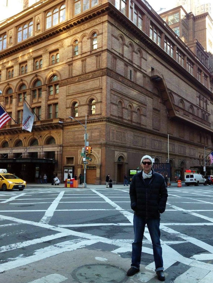Geoffrey Badger outside Carnegie Hall