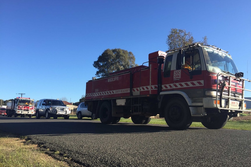 CFA truck at protest in Ararat