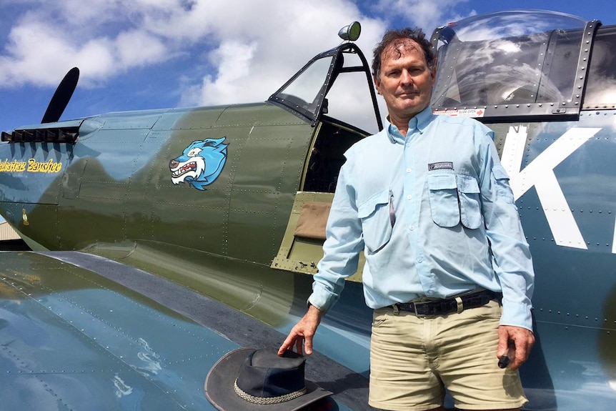 Patrick English and his WWII replica Spitfire