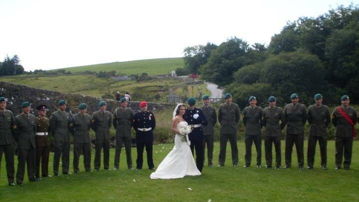 Wedding photo of Royal Marine Nathaniel Beesley to wife Katie.