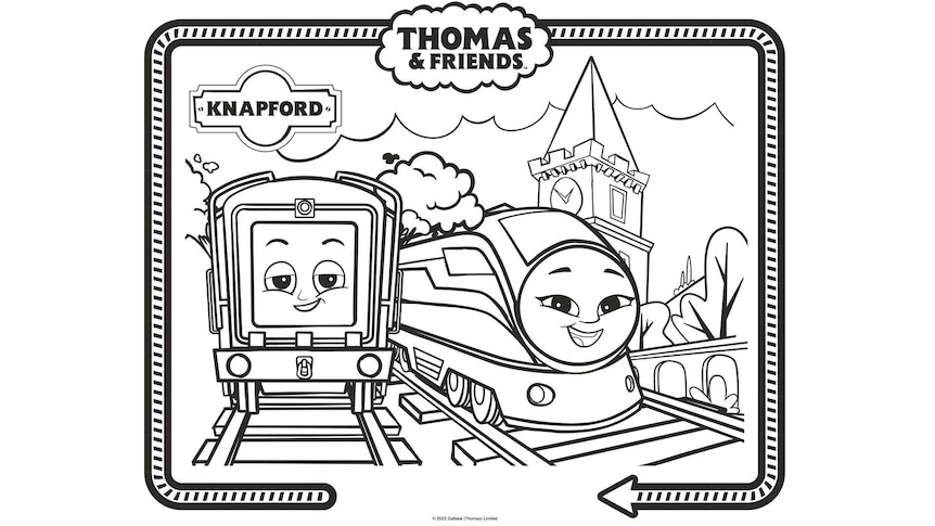 Diesel and Kana with the text "Knapford"