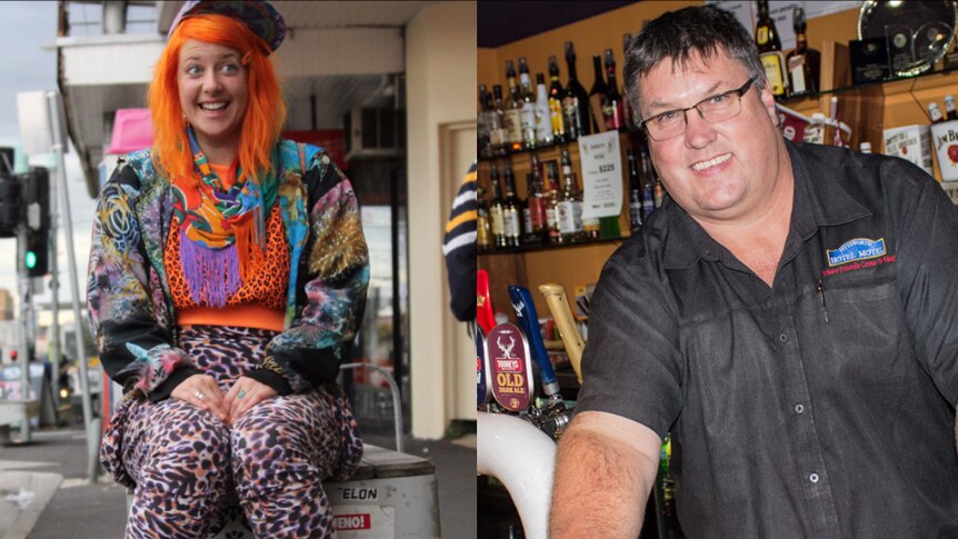 A composite image of Sarah, from Melbourne, and Michael, a publican from regional Queensland.
