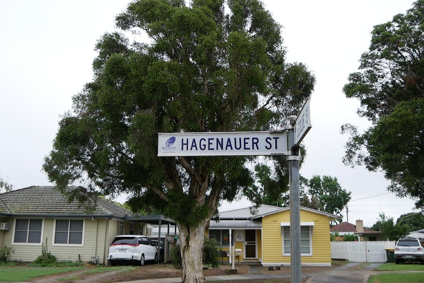 A street sign reading Hagenhauer Street