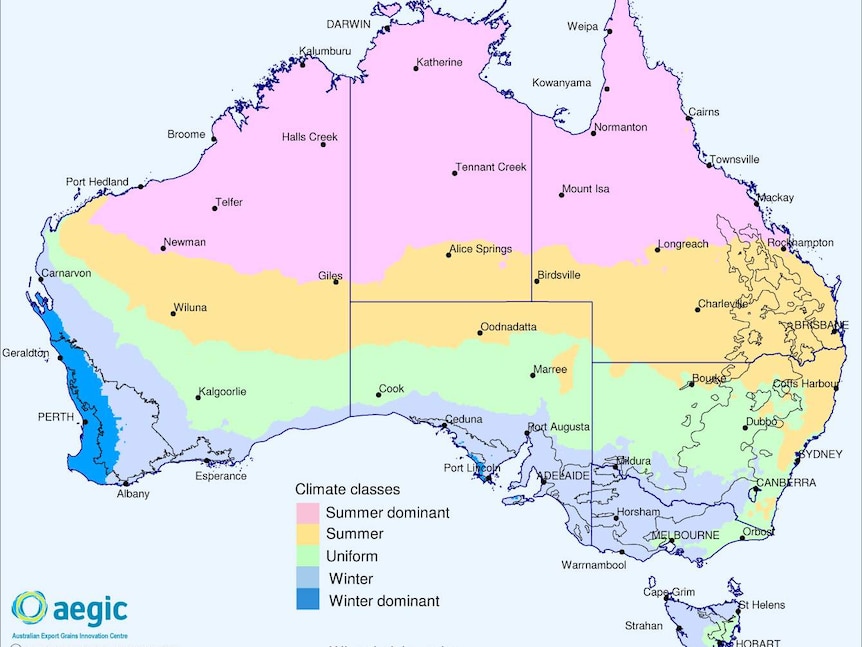 Australia's seasonal rainfall zones 1990 -1999