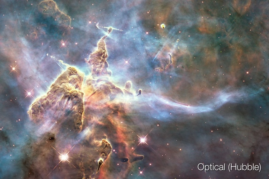 An optical image of the Carina Nebula taken by the Hubble Space Telescope