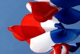 French flags fluttering