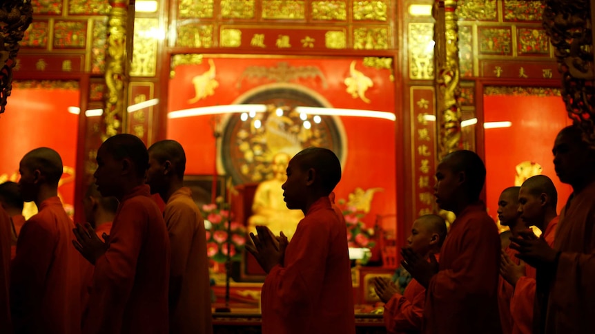 Buddhist monks in temple