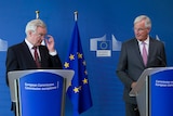 European Union chief Brexit negotiator Michel Barnier and British Secretary of State David Davis.