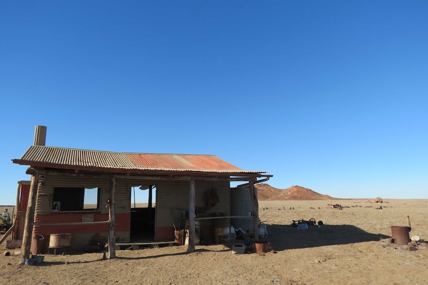 Shack built for movie set near community of Middleton, 170 kilometres west of Winton in central-west Queensland