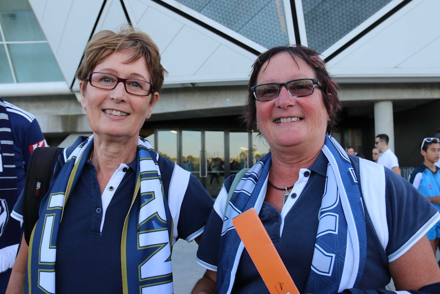 Melbourne Victory fans Elaine Miller and Sharon Barton