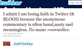 Joe Hockey Twitter