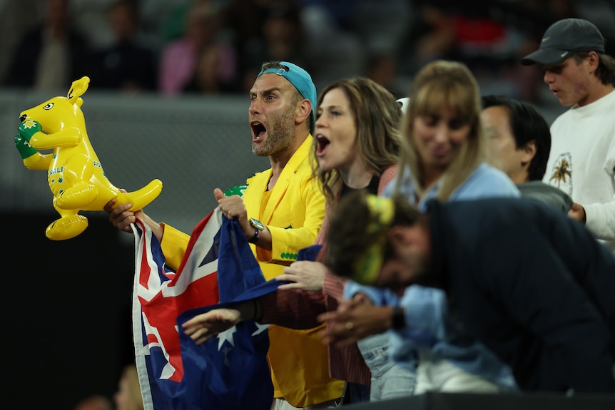 Australian supporters cheer