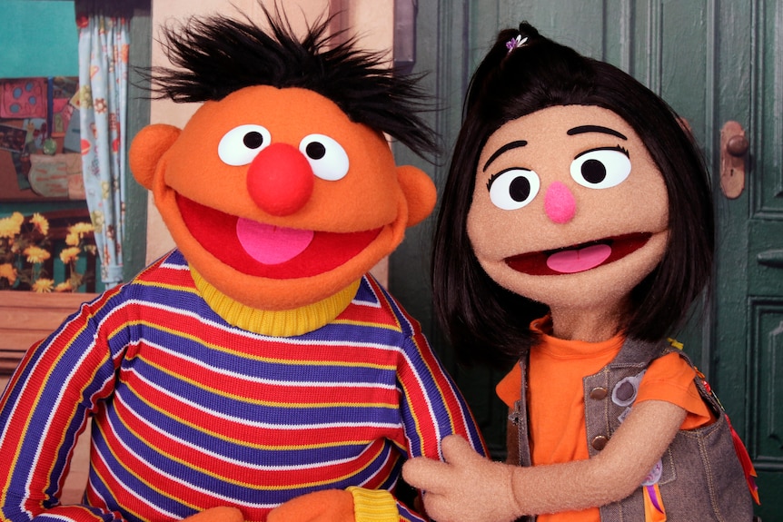 Puppets from the popular children's television program Sesame Street.