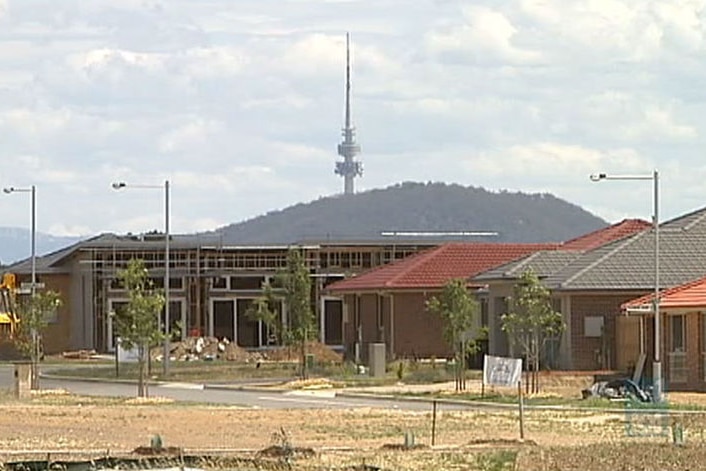 New houses under construction at Gungahlin in Canberra's north
