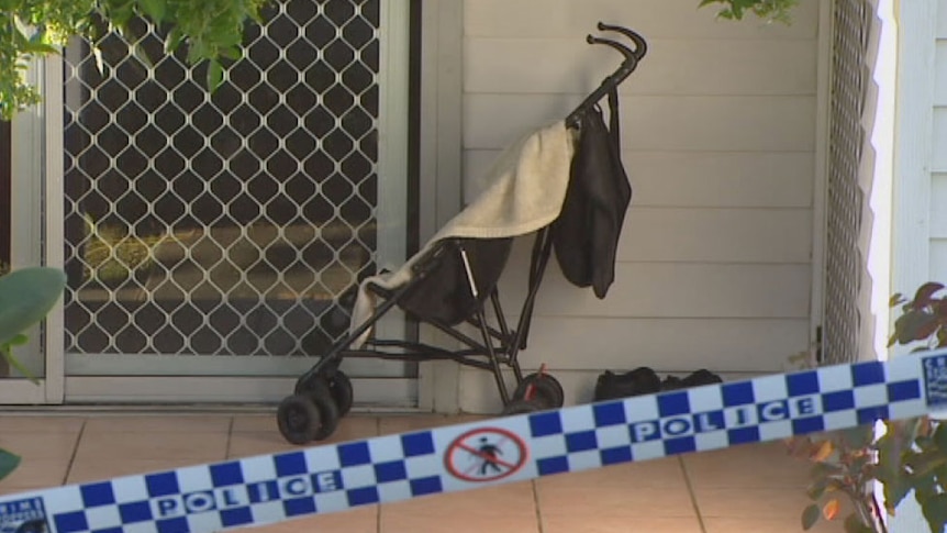 A crime scene has been set up at the family's house in the Gold Coast suburb of Labrador.