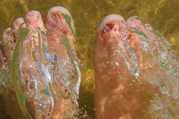 Cooling off after a long walk