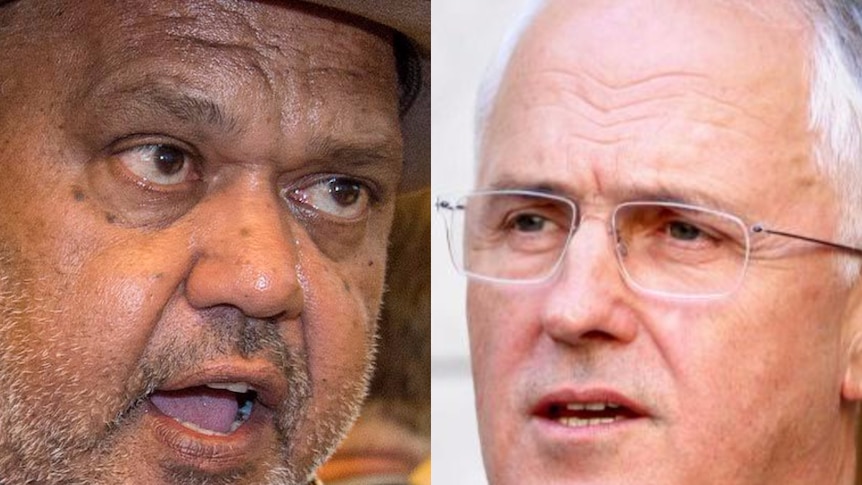 A composite photo of Noel Pearson and Malcolm Turnbull