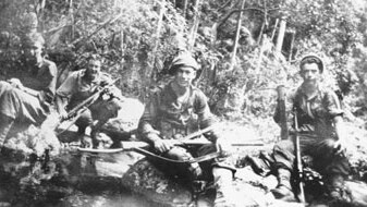 Four members of the 2/3rd Australian Independent Company, New Guinea, July, 1943 (nla.gov.au: nla.pic-vn3573617)