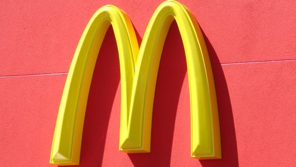 The golden arches logo of McDonald's.