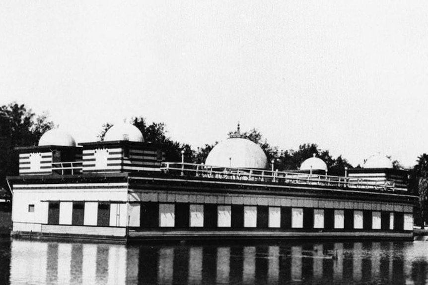 The Palais de Danse floats on the River Torrens
