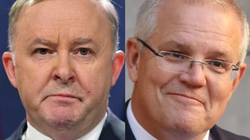 Composite photo of Anthony Albanese and Scott Morrison