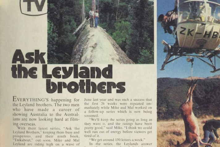 An old magazine article shows a helicopter with a gazelle dangling from it via a rope.
