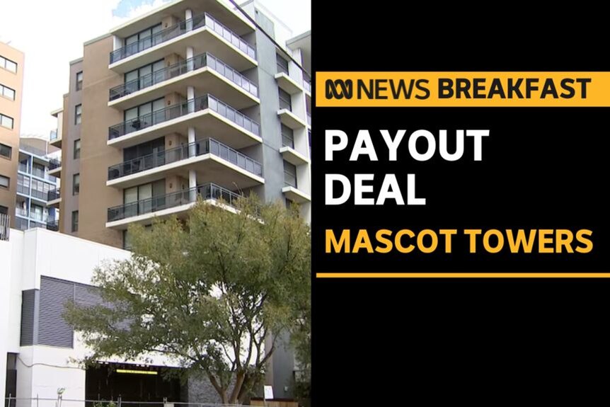 Payout Deal, Mascot Towers: Mascot Towers appartment block from street level