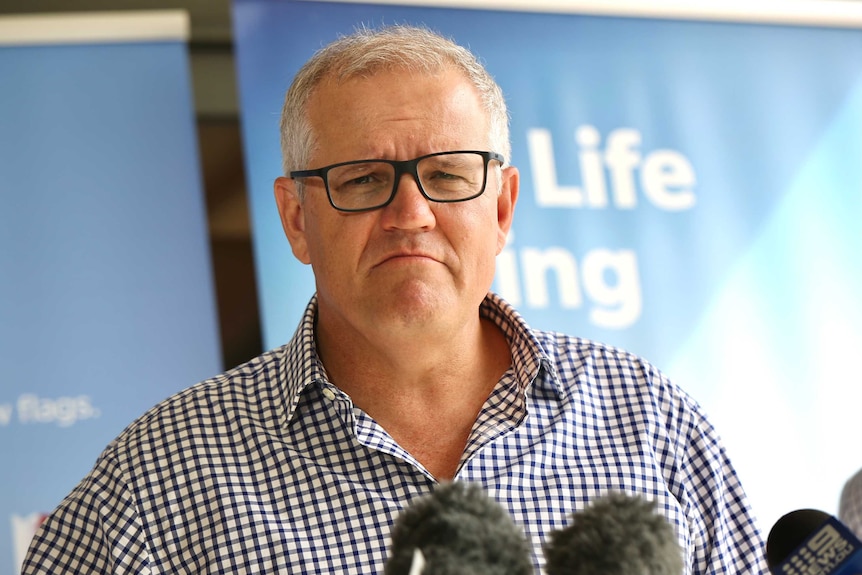 Prime Minister Scott Morrison speaking at press conference