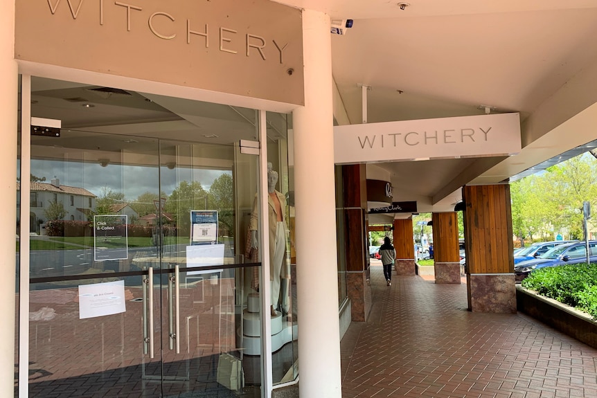 Closed retail stores at Manuka shopping precint in Canberra