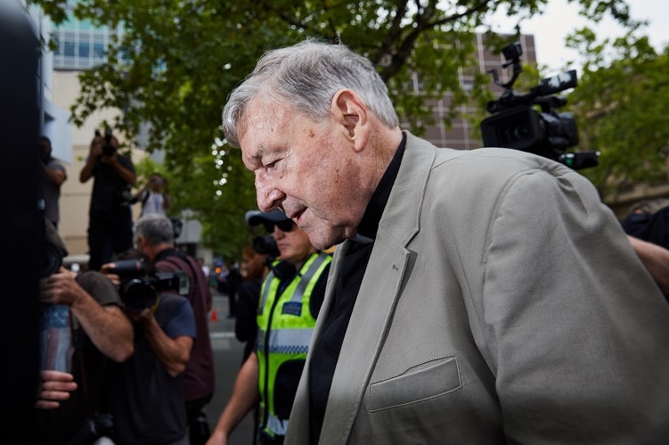 Cardinal George Pell arrives at the County Court in Melbourne, Tuesday, February 26, 2019.