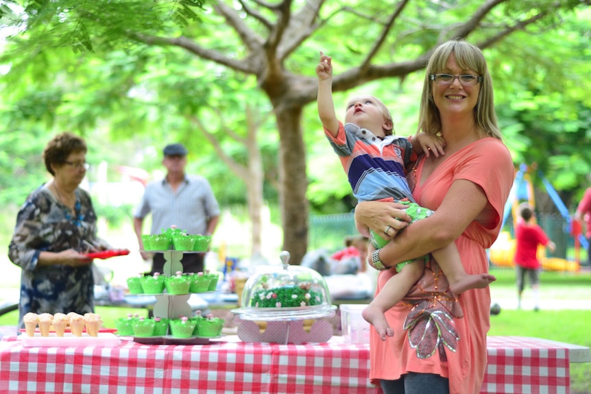 Joanne Gregory and her son Spencer