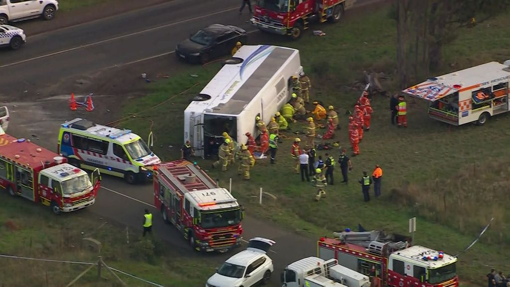 Crash Site Where School Bus Collided With Truck West Of Melbourne - ABC ...