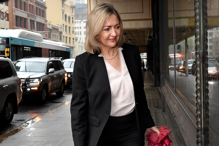 Margaret Cunneen arrives at Downing Centre District Court in Sydney, Thursday, April 6, 2023